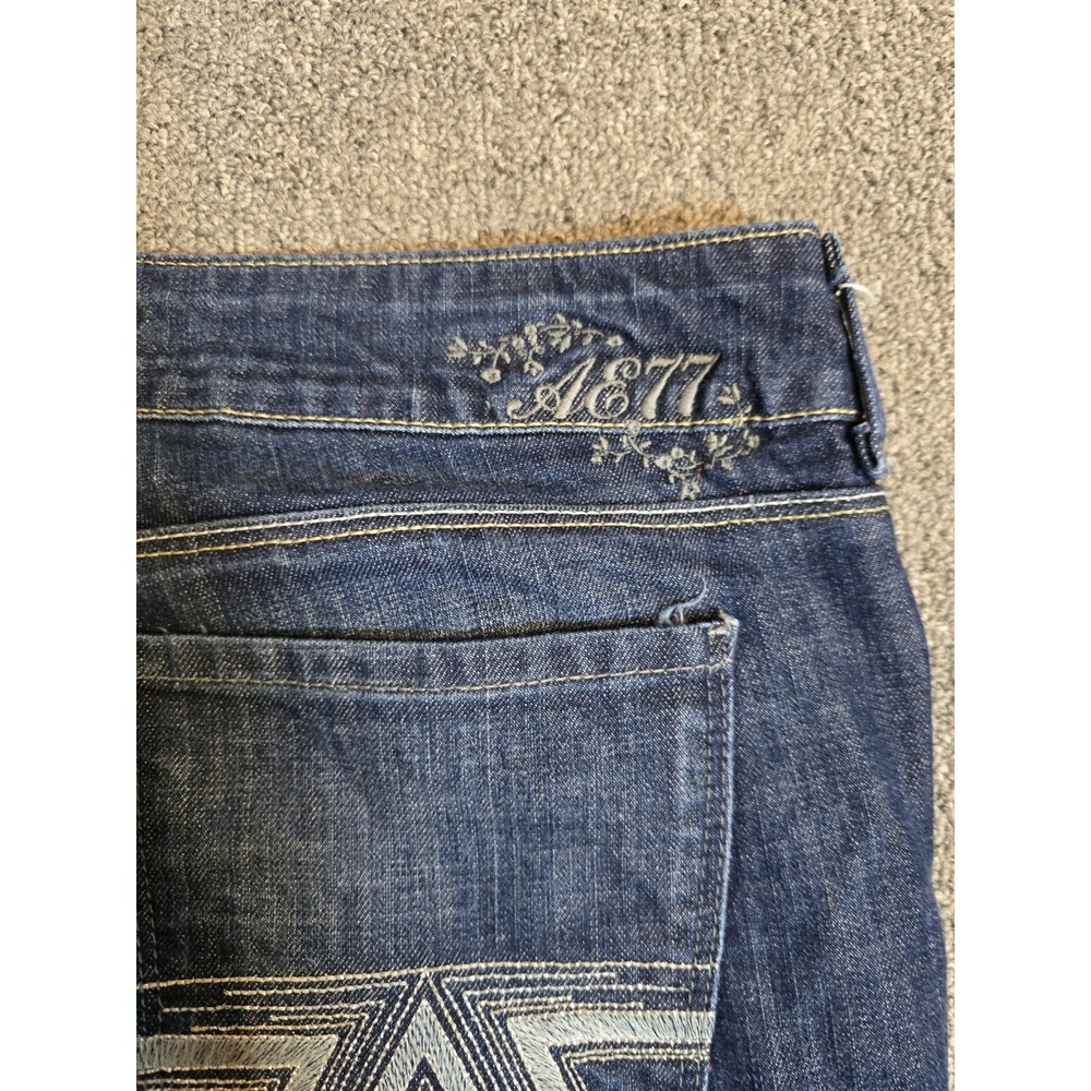 Dark Blue Women's Flared Jeans - Picture 14 of 15
